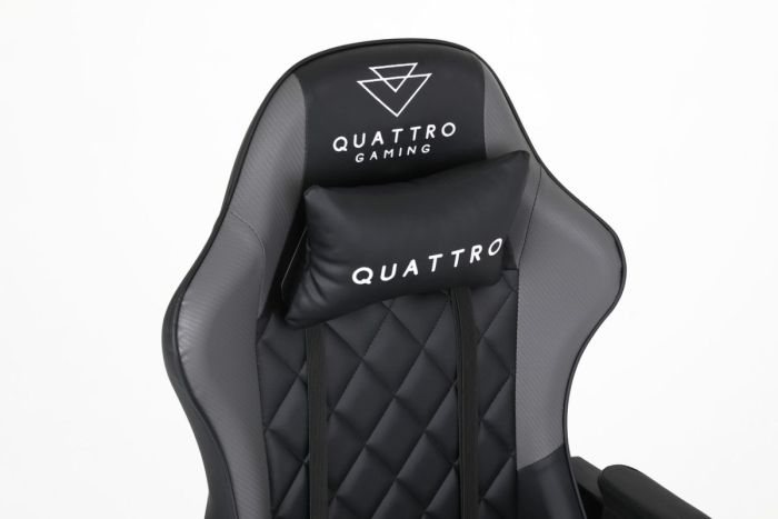 Комп‘ютерне крісло із підставкою для ніг CARBON Quattro Gaming Чорно-сірий
