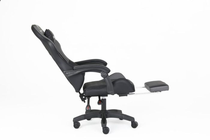 Комп‘ютерне крісло із підставкою для ніг CARBON Quattro Gaming Чорно-сірий
