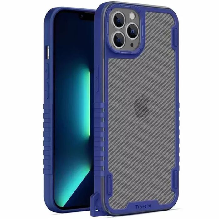 Чохол TPU+PC TRAVEL Carbon для Apple iPhone 12 Pro (6.1")