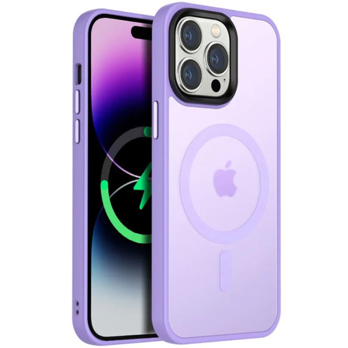 TPU+PC чохол Metal Buttons with MagSafe Colorful для Apple iPhone 12 Pro / 12 (6.1")