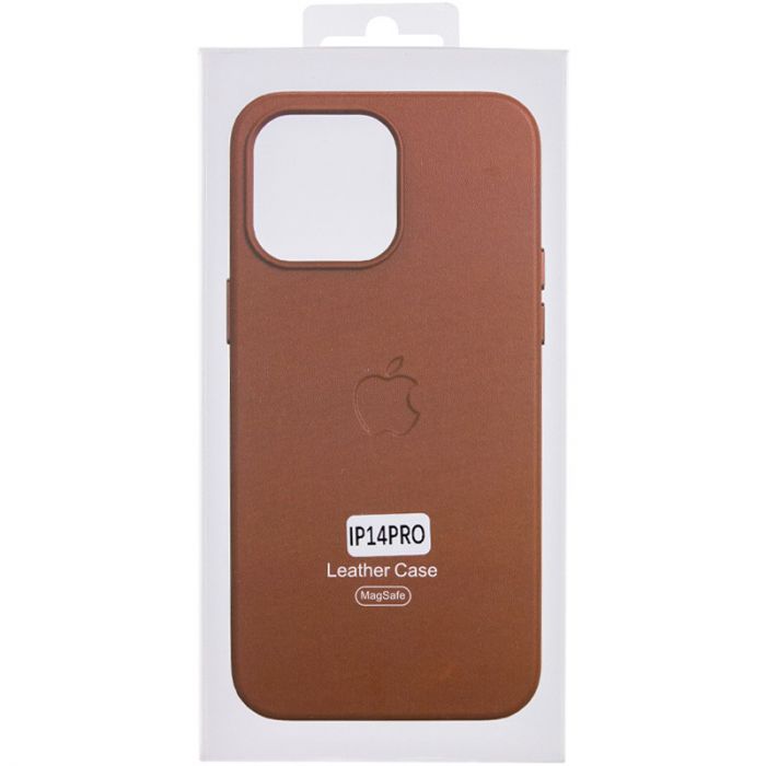 Кожаный чехол Leather Case (AA Plus) с MagSafe для Apple iPhone 14 Pro (6.1")