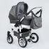 Универсальная коляска Saturn Серая (57321) на белой раме.