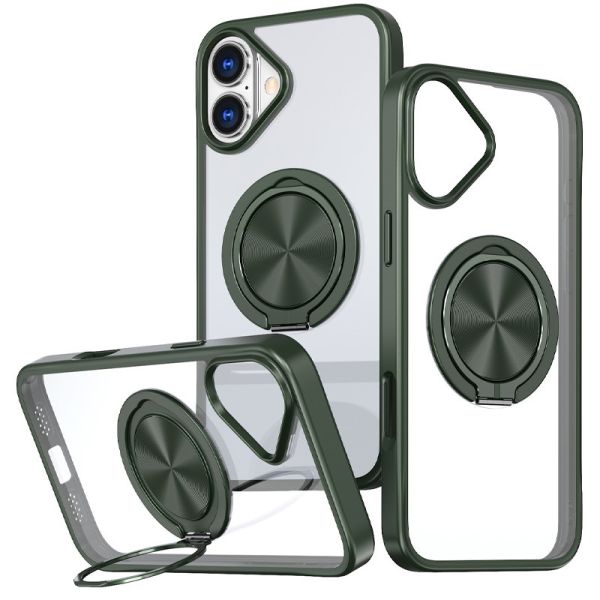 TPU+PC чохол Metal Ring with MagSafe для Apple iPhone 16 (6.1")