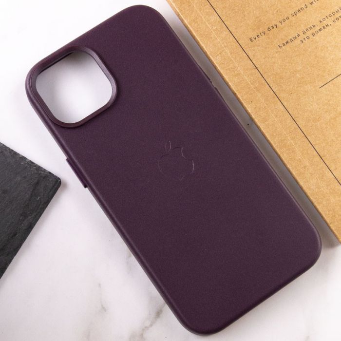 Кожаный чехол Leather Case (AA) with MagSafe для Apple iPhone 14 (6.1")