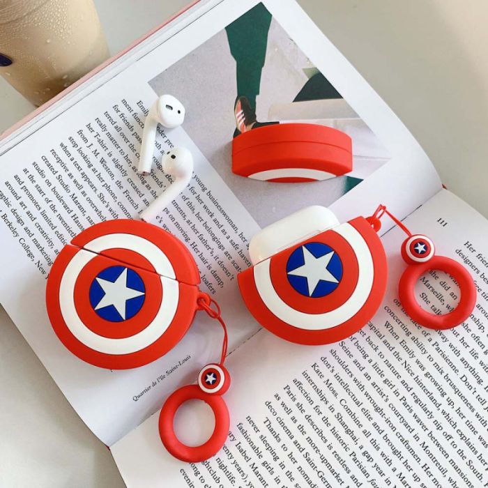 Силіконовий футляр Marvel & DC series для навушників AirPods 1/2 + кільце