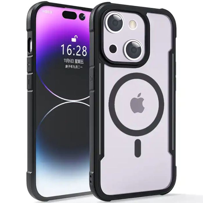 TPU+PC чохол Defense Clear with MagSafe для Apple iPhone 15 Plus (6.7")