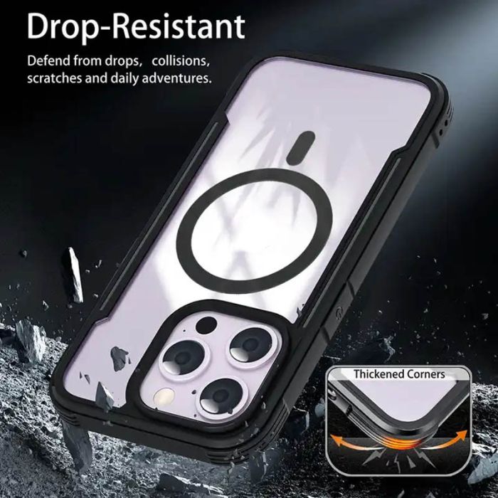 TPU+PC чохол Defense Clear with MagSafe для Apple iPhone 15 Pro Max (6.7")