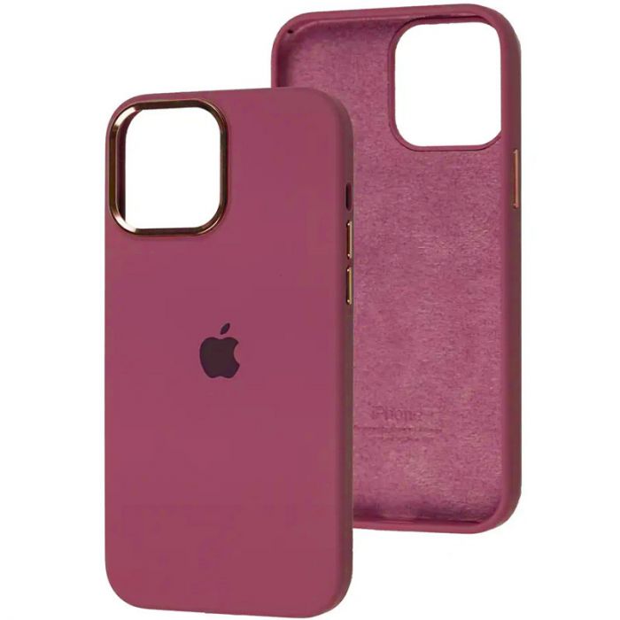 Чехол Silicone Case Metal Buttons (AA) для Apple iPhone 14 Pro (6.1")