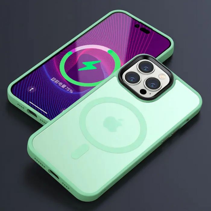 TPU+PC чехол Metal Buttons with MagSafe Colorful для Apple iPhone 14 Pro (6.1")
