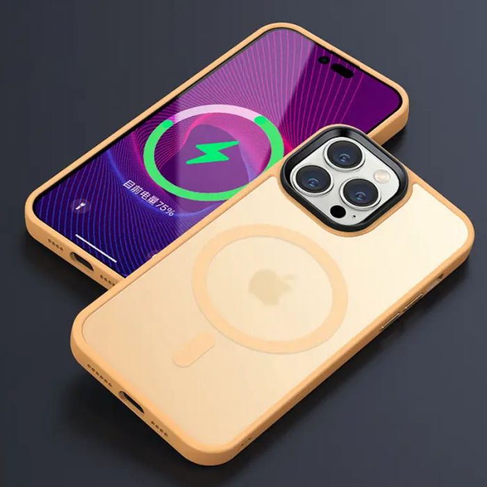 TPU+PC чохол Metal Buttons with MagSafe Colorful для Apple iPhone 14 Pro (6.1")