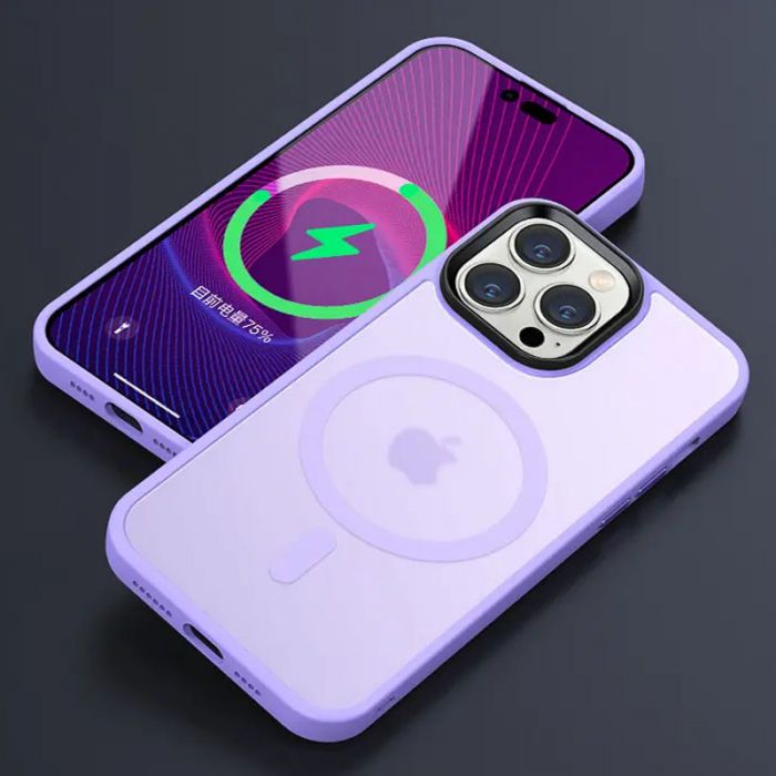 TPU+PC чохол Metal Buttons with MagSafe Colorful для Apple iPhone 14 Pro (6.1")