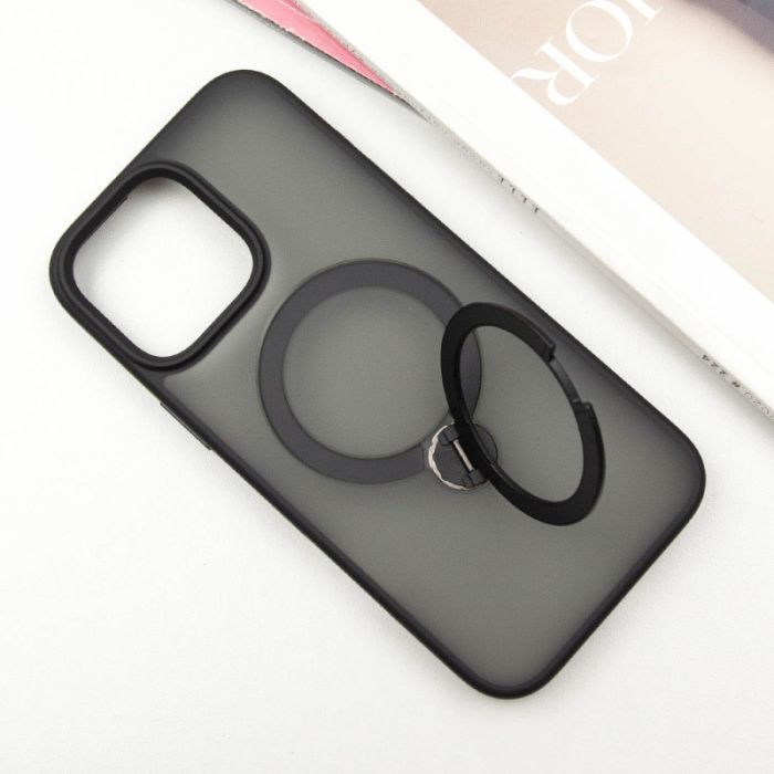 TPU+PC чохол Metal Buttons with MagSafe Colorful HQ Ring для Apple iPhone 15 (6.1")