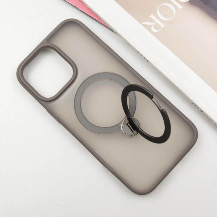 TPU+PC чохол Metal Buttons with MagSafe Colorful HQ Ring для Apple iPhone 15 (6.1")