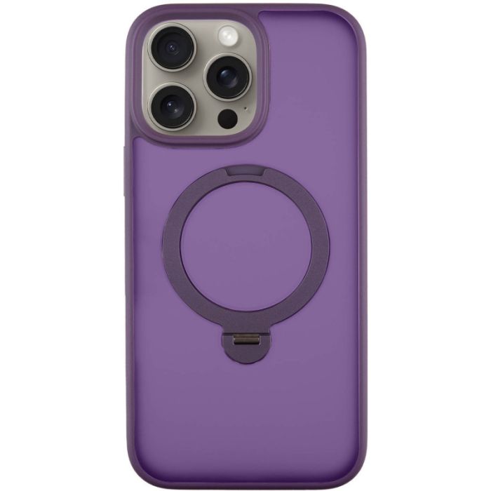 TPU+PC чохол Metal Buttons with MagSafe Colorful HQ Ring для Apple iPhone 15 Pro (6.1")