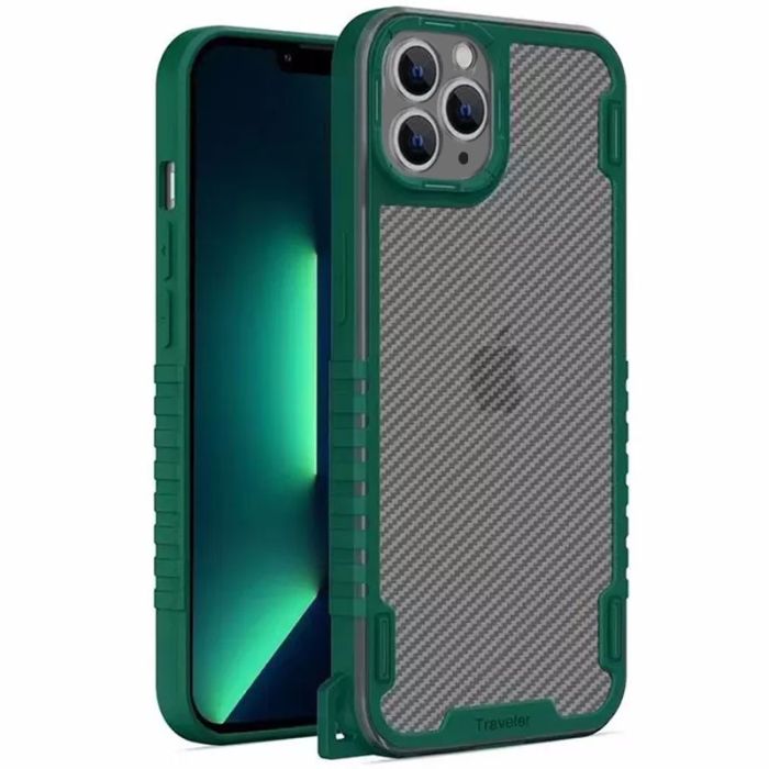 Чохол TPU+PC TRAVEL Carbon для Apple iPhone 12 Pro Max (6.7")