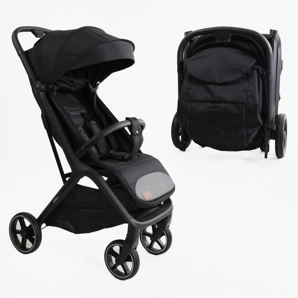 Детская прогулочная Коляска JOY "Willow" (WL-65316) черная, футкавер, подстаканник, телескопическая ручка