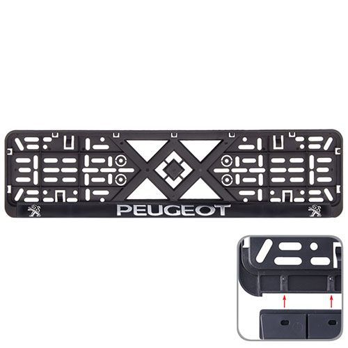 Автомобiльна рамка пiд номер з рельєфним написом PEUGEOT