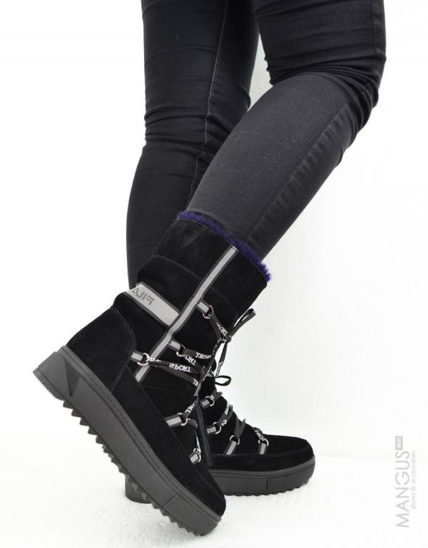 Теплые полусапожки Black F